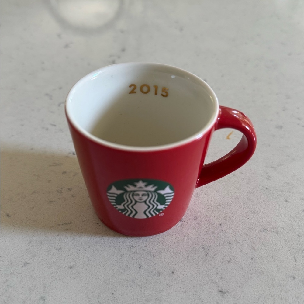 2015 Starbucks Logo Mini 3oz Red Mug Demi Espresso Cup